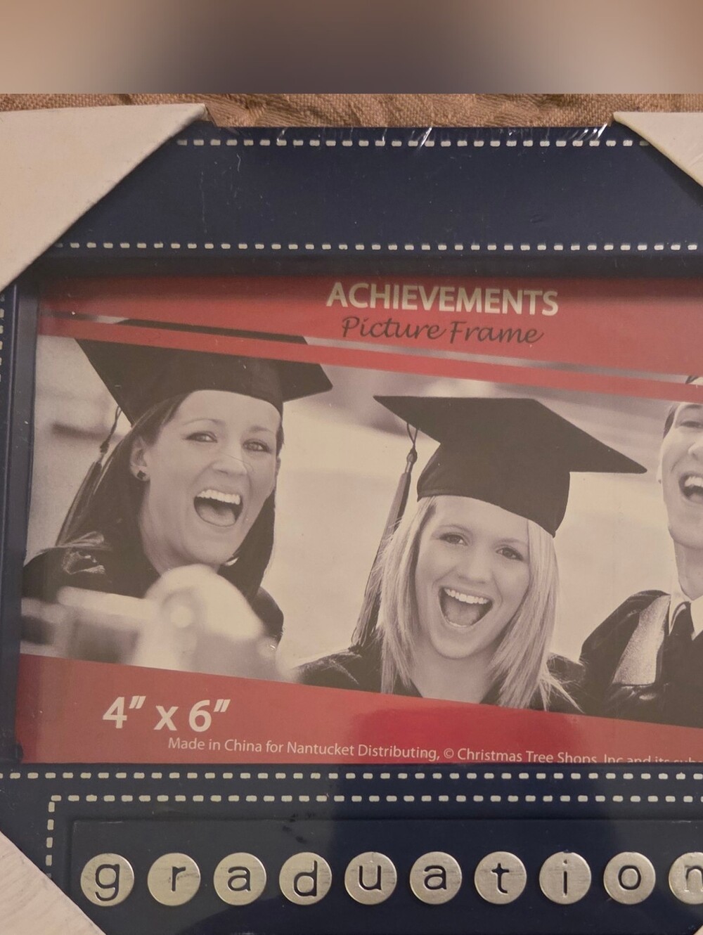 NWT Nantucket Distributing Graduation Picture Frame 4x6 Navy Blue